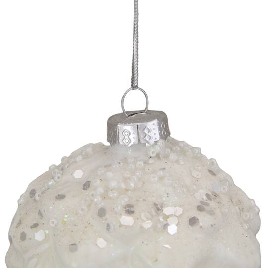 3.5" Silver Frosted Pine Cone Glass Christmas Ornament